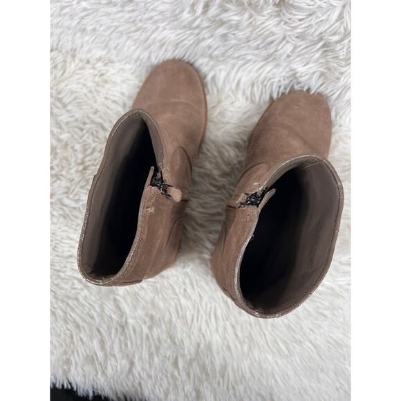 Tory Burch Womens Eloise Short Brown Suede Zip Up Booties Ankle Boots Sz 7M READ - Picture 6 of 11